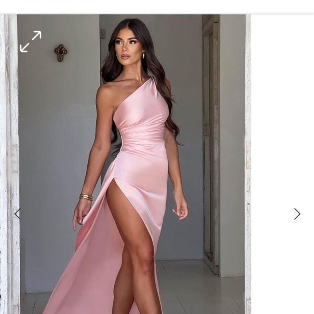 Elegant Pink One Shoulder Dress